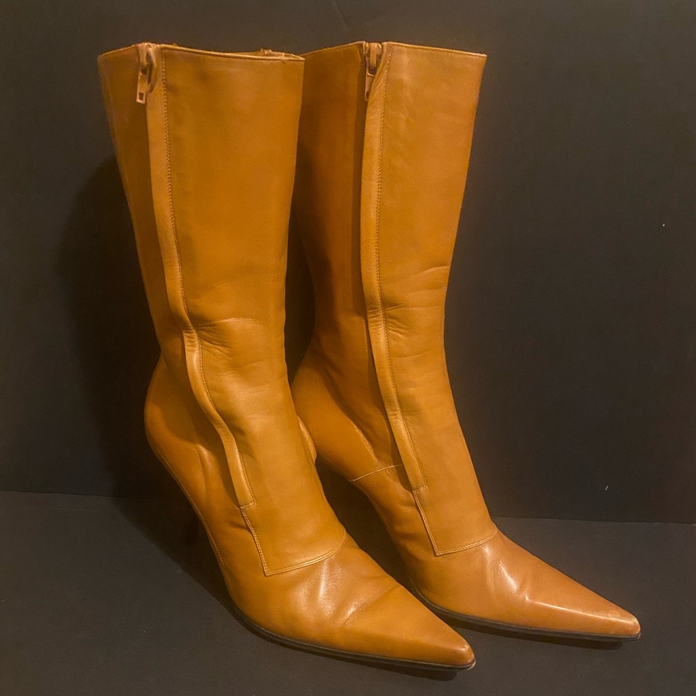 JM Weston Mustard Heeled Boots